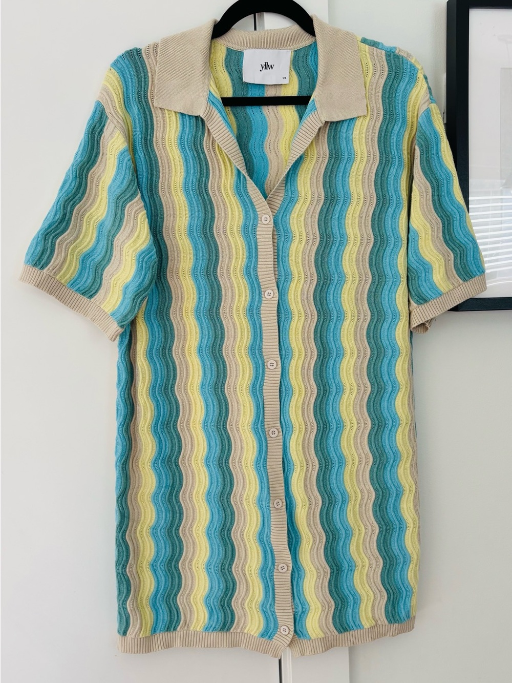 Yellow the Label Felix Knit collar button up dress size small/medium - Picture 2 of 6